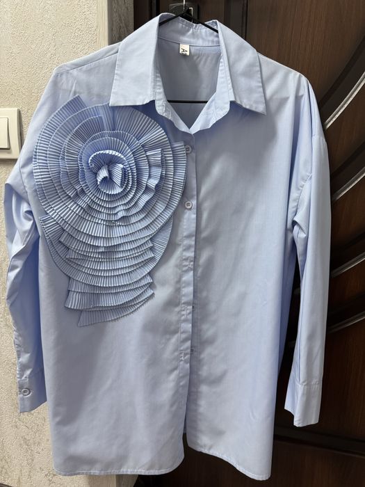 Голубая рубашка премиум стиля, оригинальный дизайн