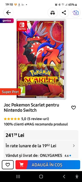 Joc pokemon Scarlet pt nitendo switch