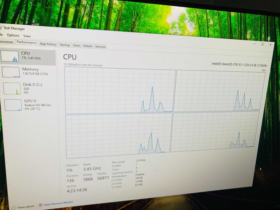 Геймърски Xeon E3 1220 V3(I5 4570) ,RX 560 4GB,16GB RAM,128 SSD+500HDD