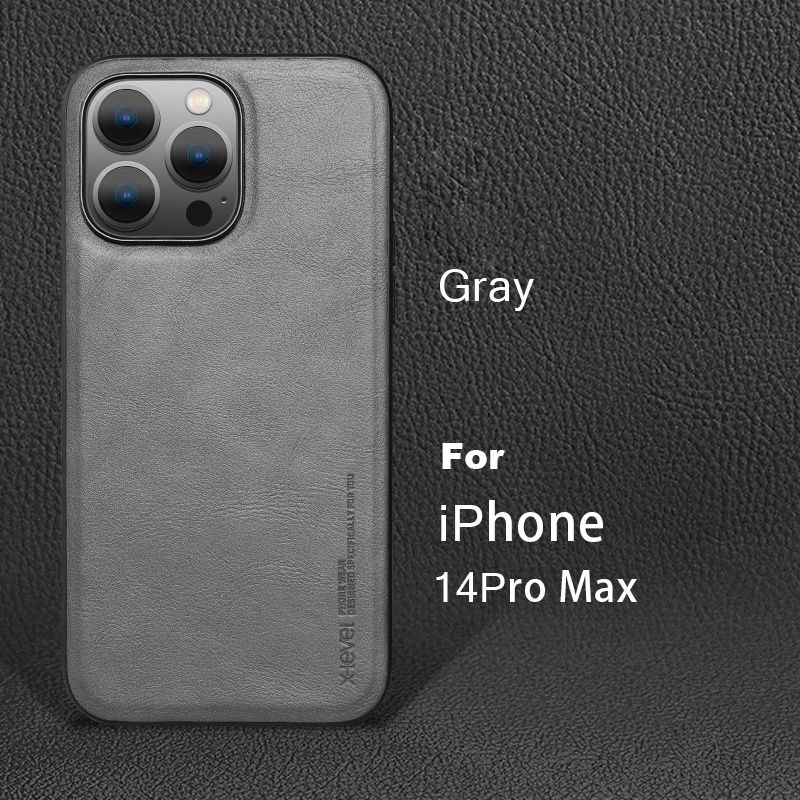 iPhone 14 / 14+ / 14 Pro / 14 Pro Max / X-LEVEL Лукс кейс кожен гръб