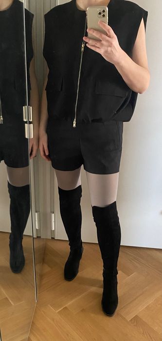 cizme peste genunchi piele intoarsa zara