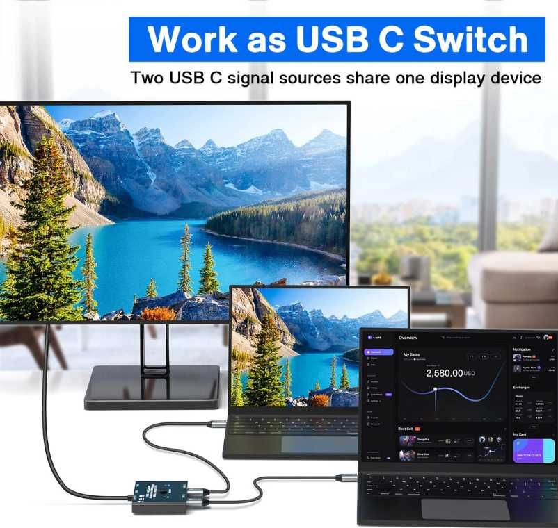 Comutator USB C, comutator KVM USB