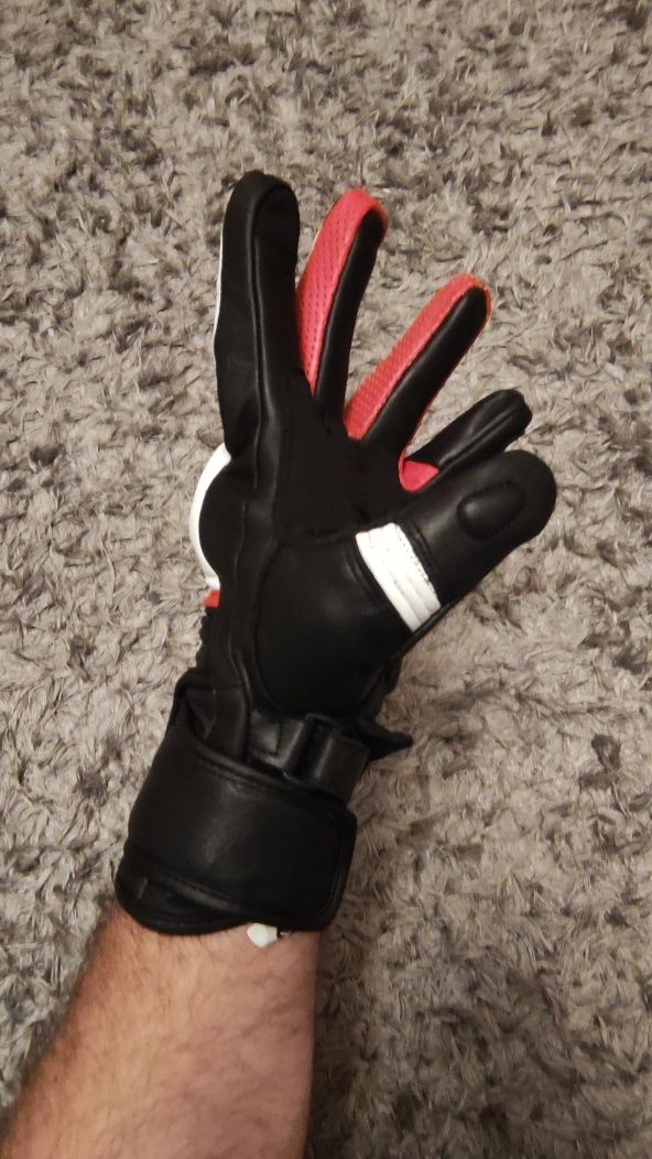 Manusi moto piele naturala SM Riker Red White marimi M, L, XL Noi!