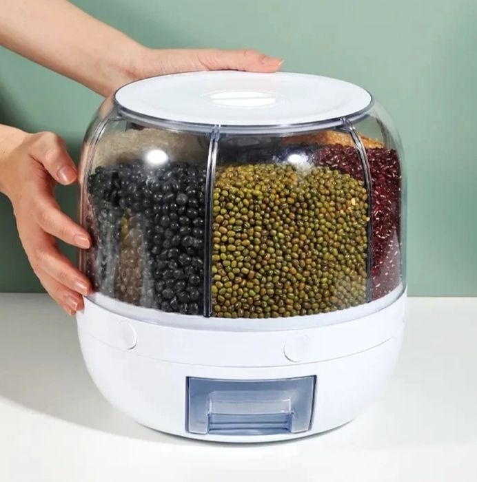 Въртящ се диспенсър с 6 отделения и капацитет за съхранение до 3,5 л