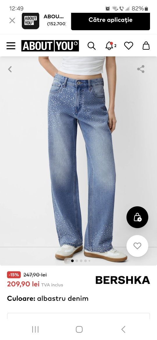 Blugi bershka cu strasuri /pietre