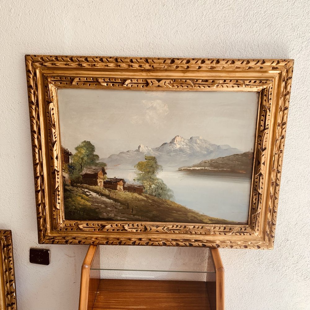 Италианска авторска картина масло върху дърво