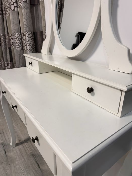 Vand masa de machiaj MALLING cu oglindă albă