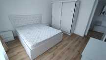 Mobilier dormitor Dante Alb cu Pat Matrimonial 160 cm x 200 cm