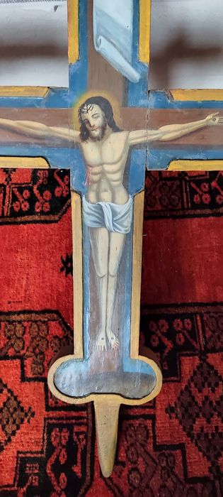 Icoana veche , cruce procesionala secol 19