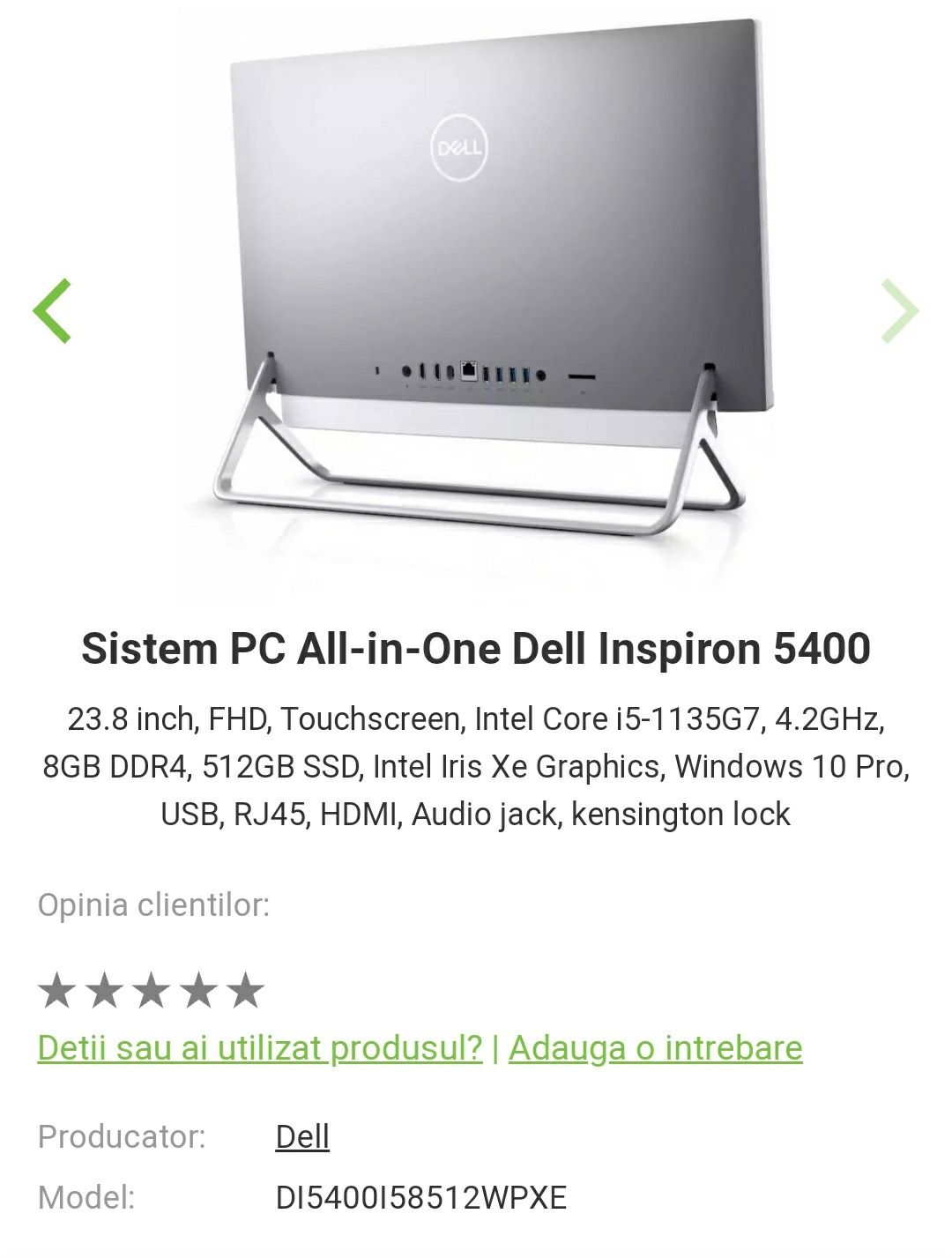 Sistem PC all-in-one Dell Inspiron 5400