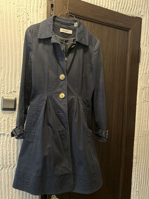 Втален памучен тренчкот ЗАРА дълъг, размер M