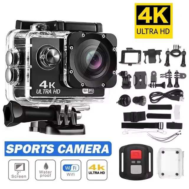 Camera de actiune/sport, 4K, 16MP, Wifi, cu telecomanda+card 32 GB