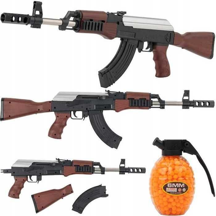 Pusca de jucarie AK47 Carabina, MAT Group, 800 bile, 64x18cm, noua