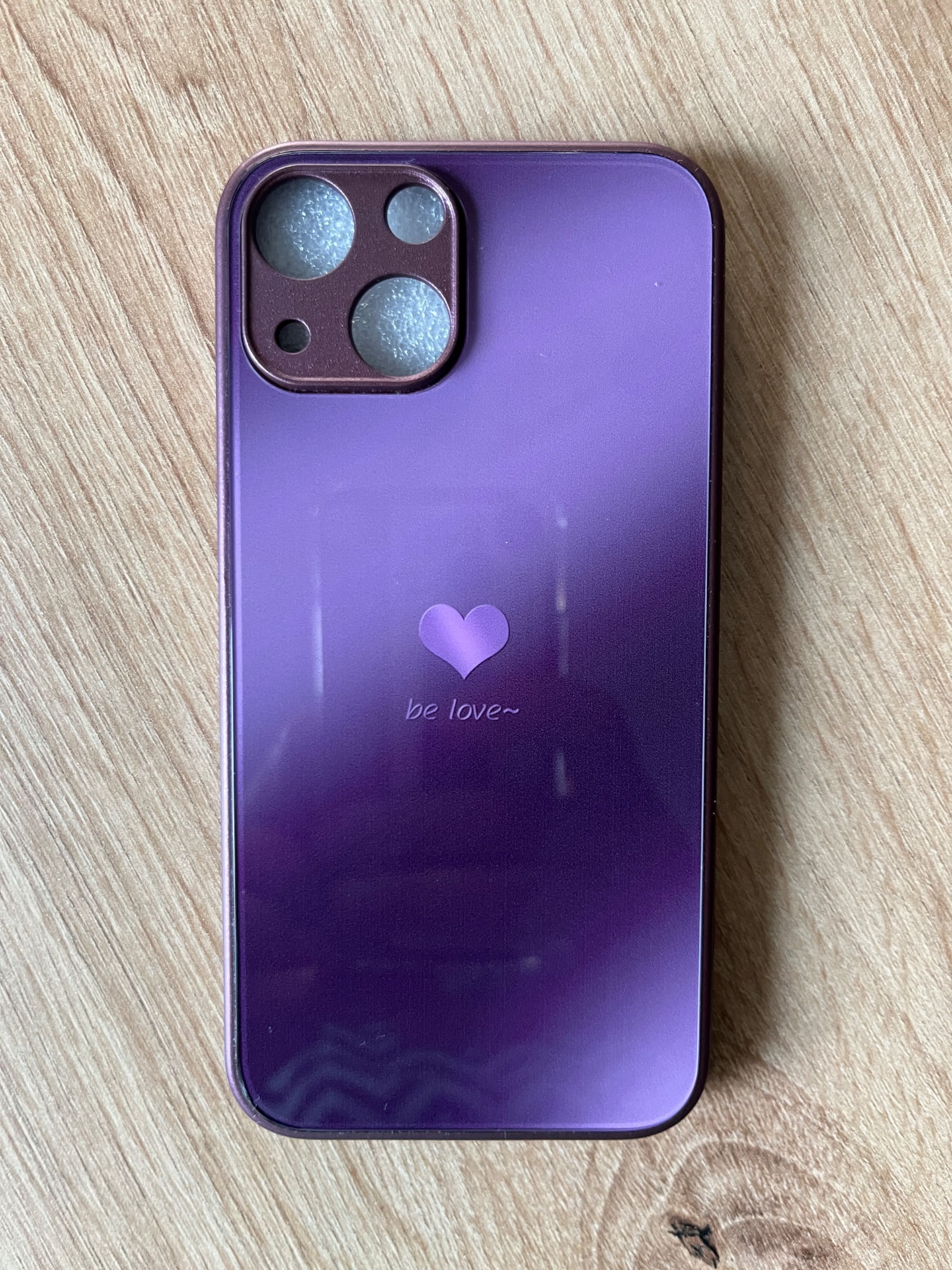 iPhone 13 mini лилав калъф/кейс със стъклен гръб