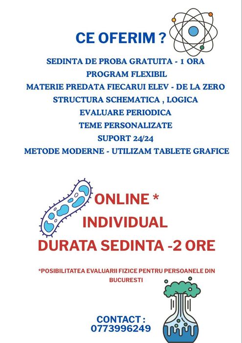 Meditații CHIMIE și BIOLOGIE-Admitere Medicină & BAC |Ședință GRATUITĂ