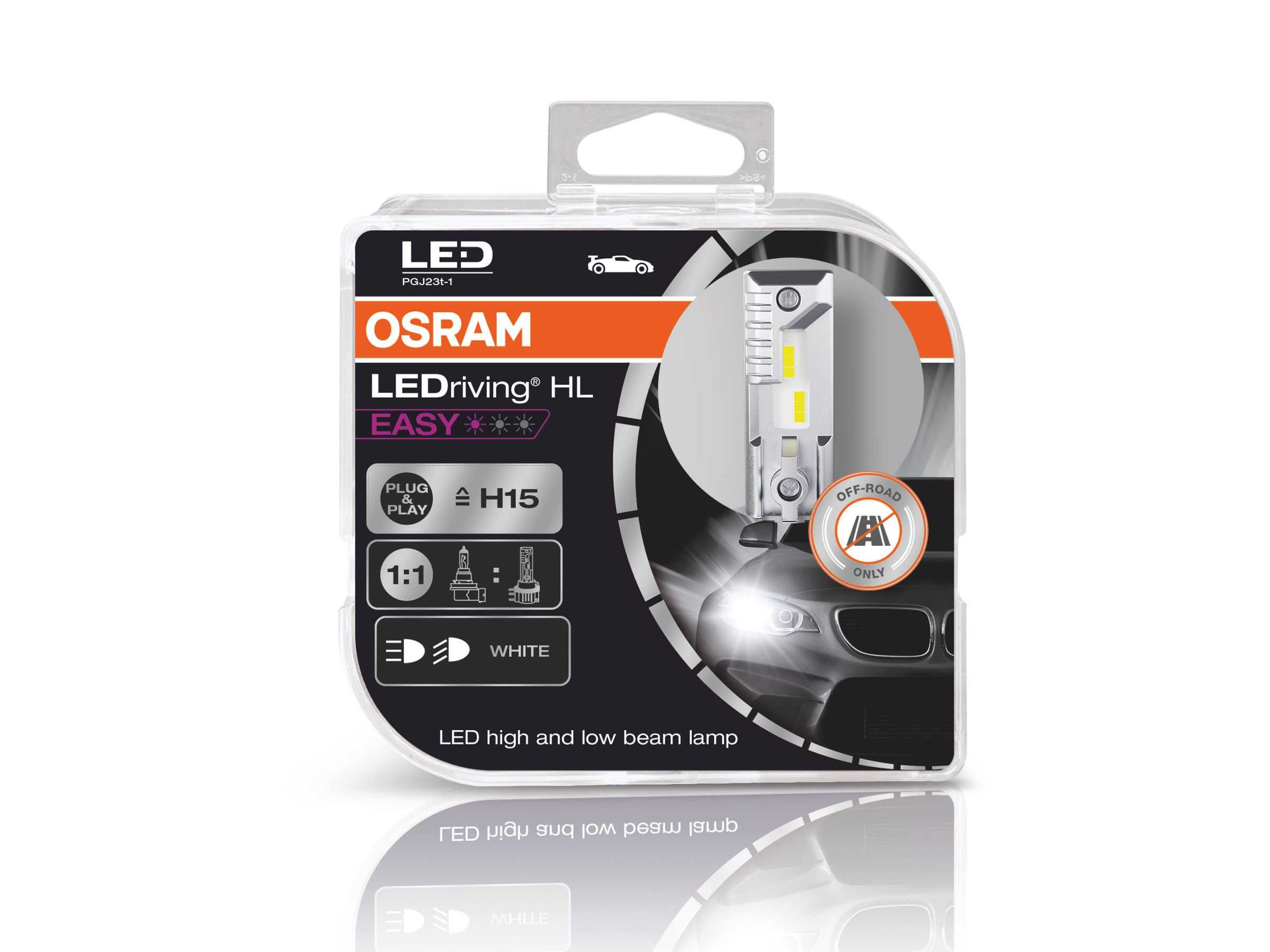 LED Крушка Osram H15 LEDRIVING HL EASY 12V 16W, 6500K