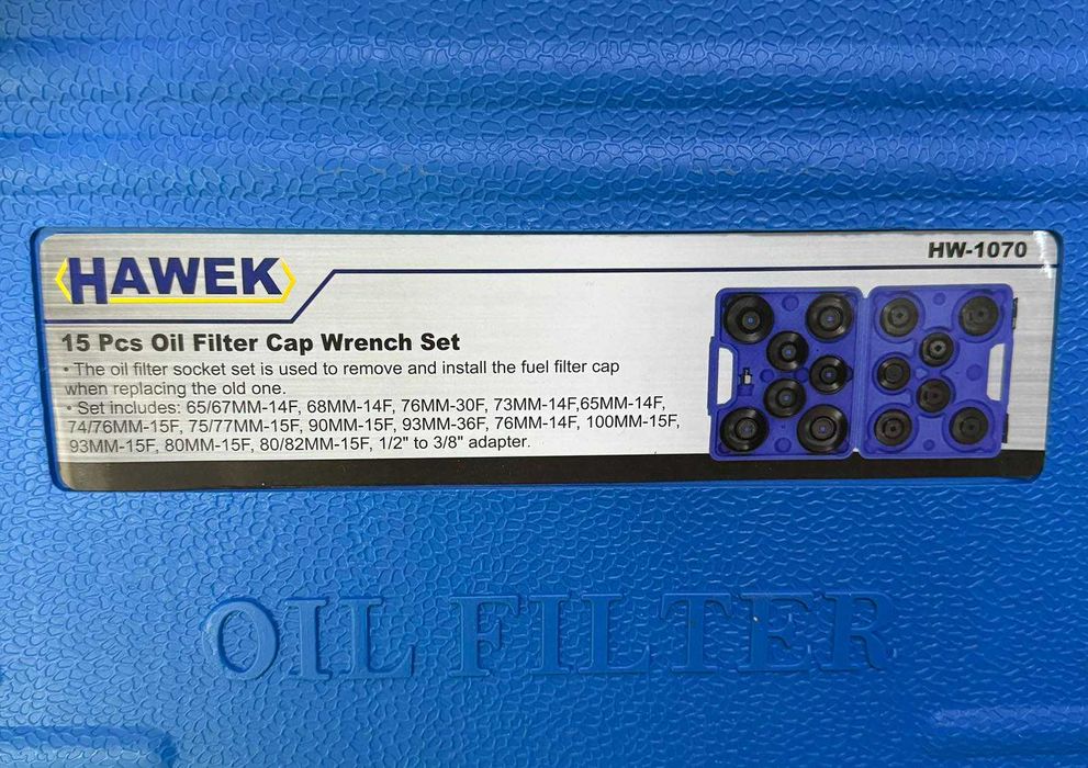 Комплект ключове за маслен филтър 15 части , HAWEK