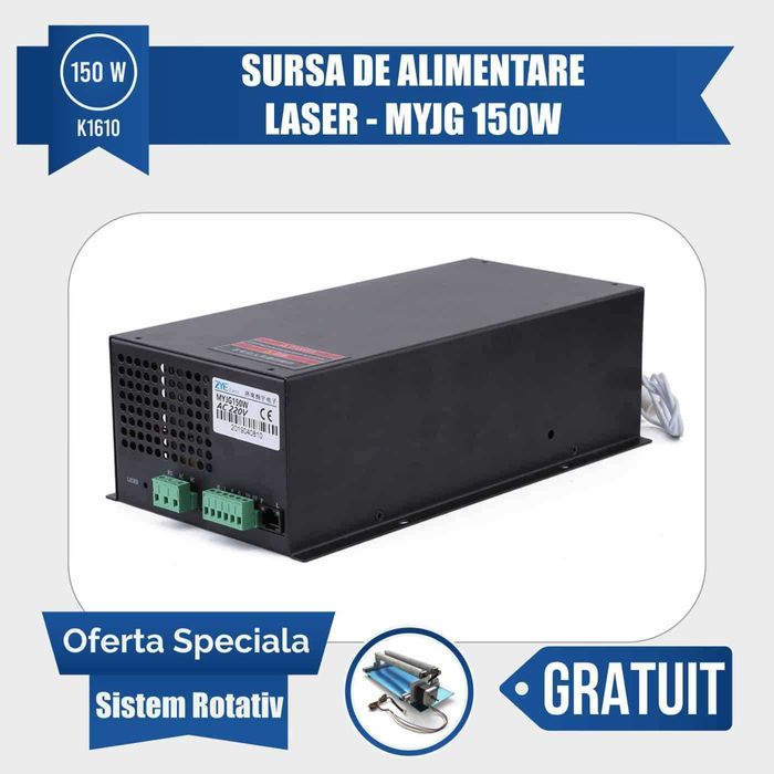 Gravator Laser K1610, Putere 150W, Controler RUIDA 1600x1000 mmm