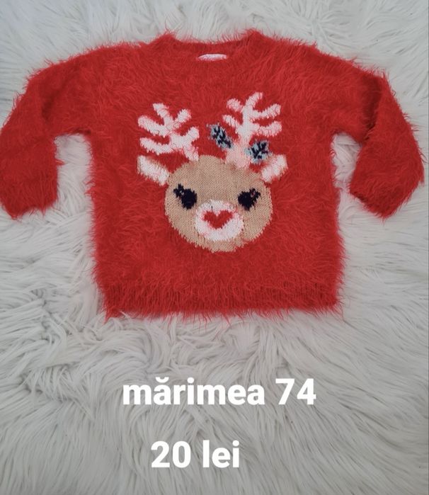 Bluza rosie fete craciun mărimea 74