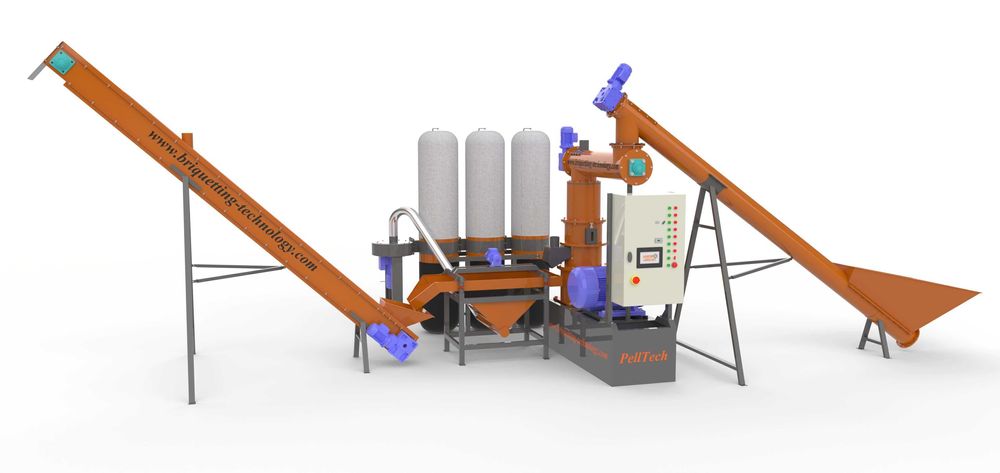 Minicomplex presa peleti rumegus paie "PellTech" model: GFD-0.7