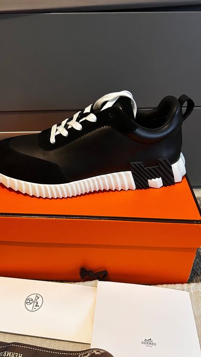 Hermes Bouncing Sneakers Leather черни кожени