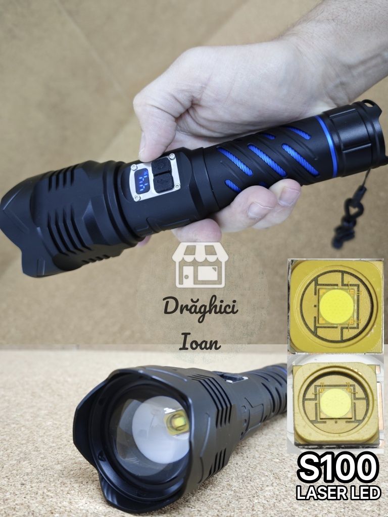 Lanterna S100 LASER FULL DIGITAL - led S100 LASER pt.distanta < 1,6km