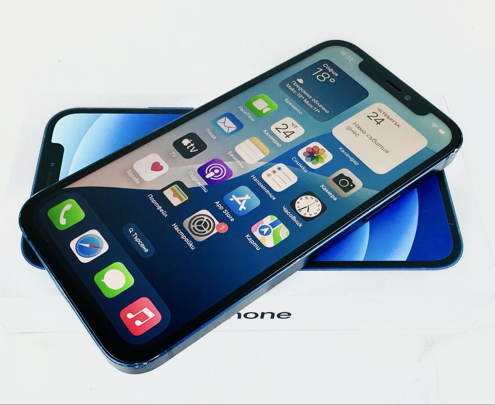 Apple iPhone 12 128GB Blue Отличен! Гаранция!