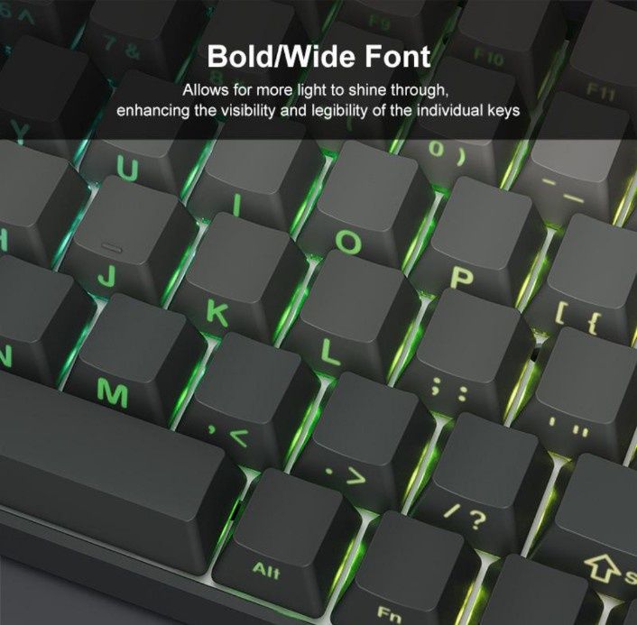 1 комплект из 136 клавиш РВТ Double Shot Side

Print Shine Through Bac