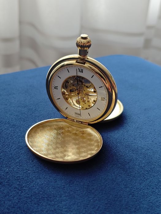 Ceas de buzunar mecanic auriu TCM