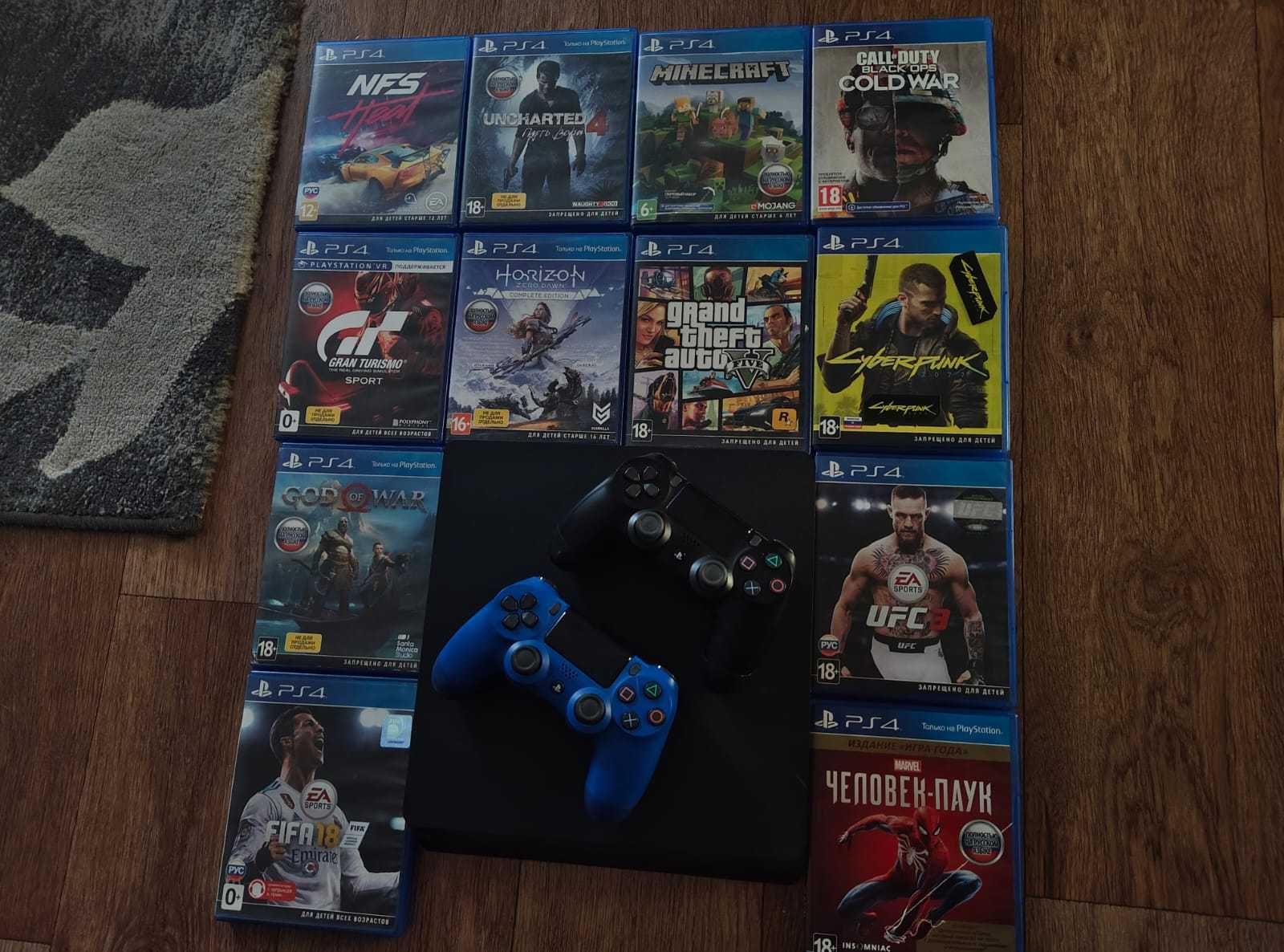 Продам Ps4 с игровыми дисками