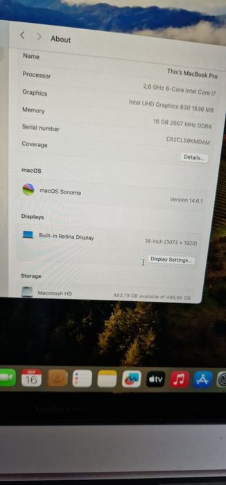 Vand Macbook Pro 16"