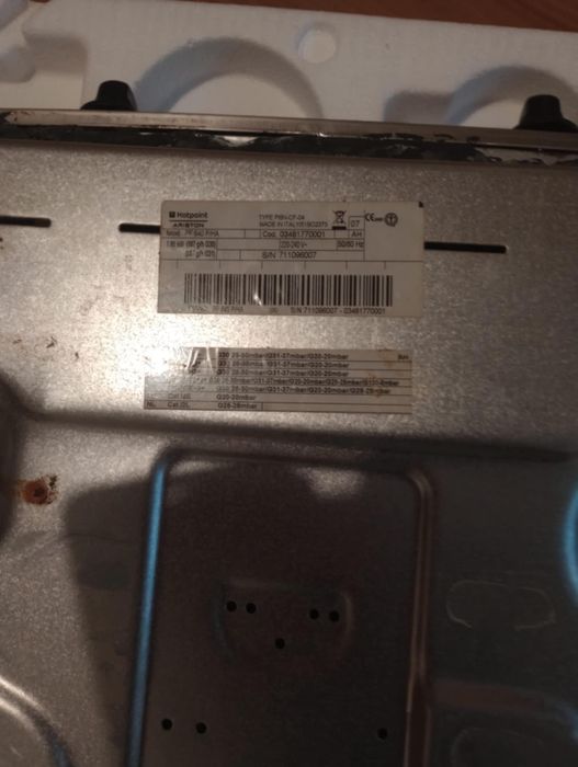 Vand plita incorporabil pe gaz