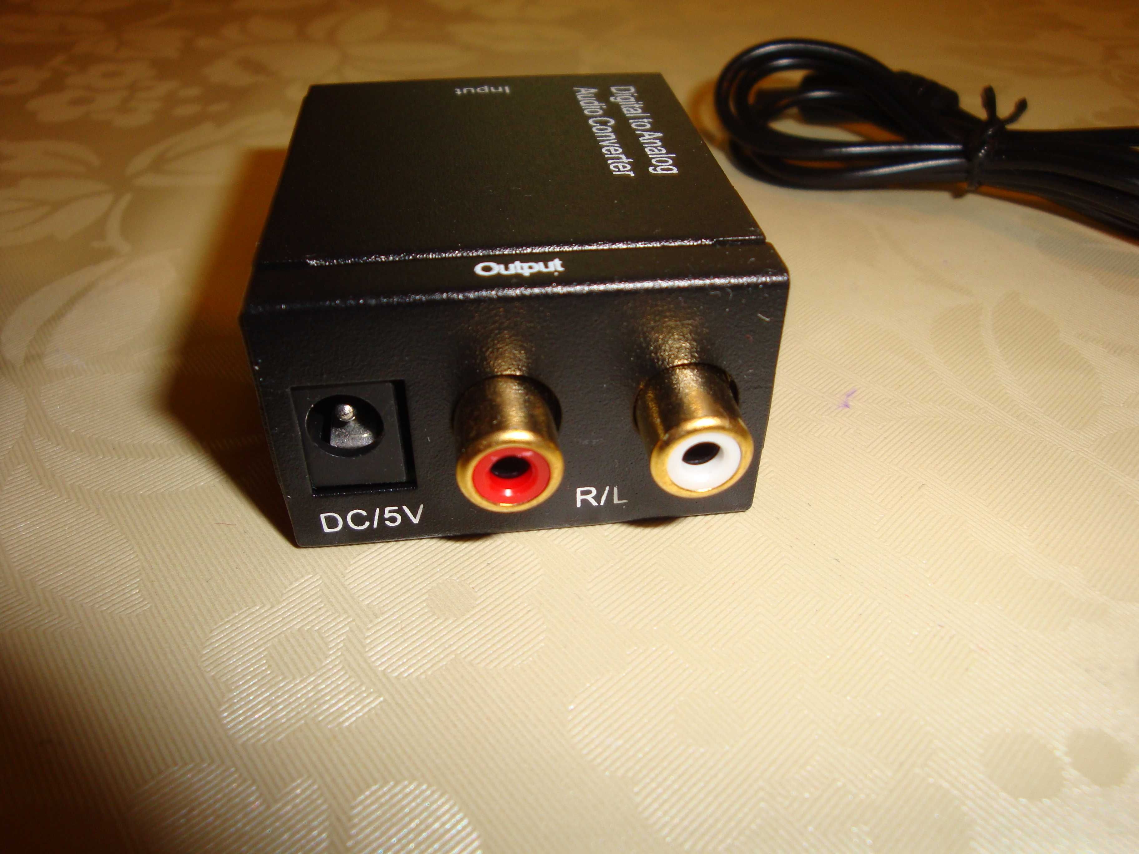 Adaptor audio digital DAC optic analogic RCA jack coaxial TV player