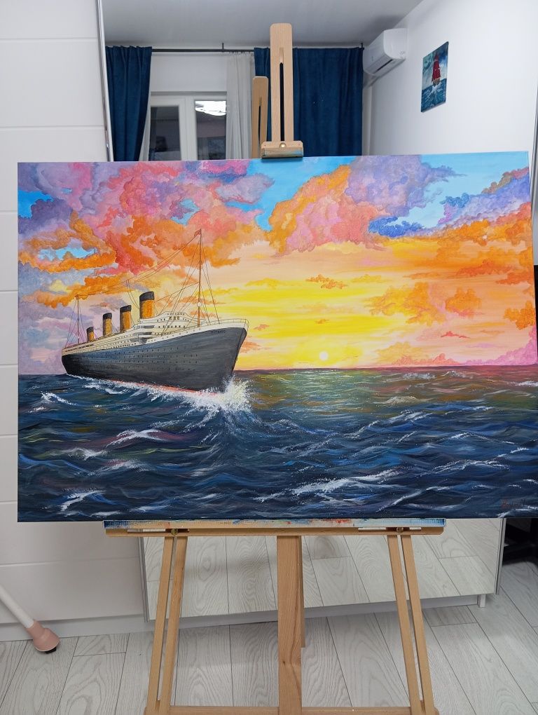 Titanic . Pictura in acril pe panza . 70x100cm