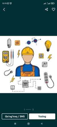 Elektrik xizmati Dom ofis kvartira xovli uylarni mantaj qilish xizmati