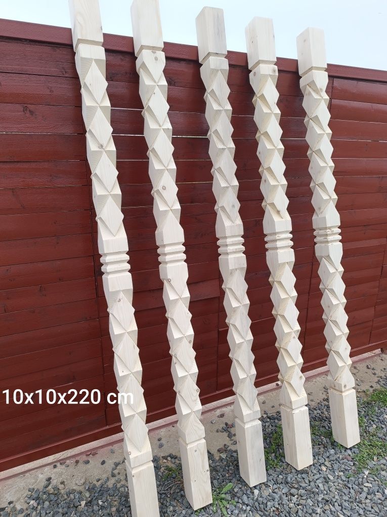 Stâlpi lemn  sculptati model terase foișoare.   stalpi-lemn.ro