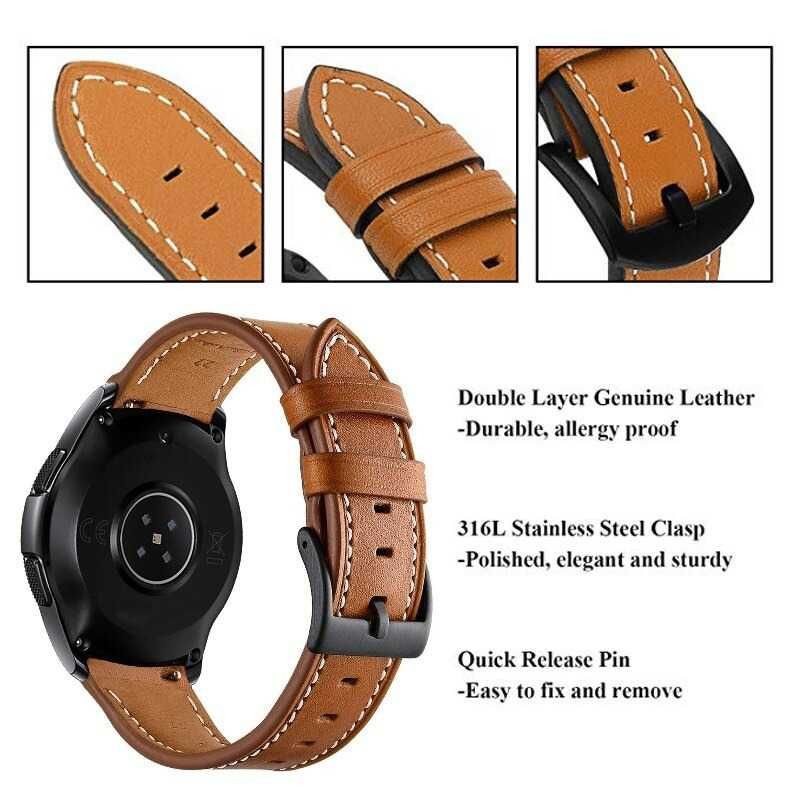 Curea ceas piele 22mm Samsung Galaxy Watch 2 3 Gear S3 Huawei GT GT2