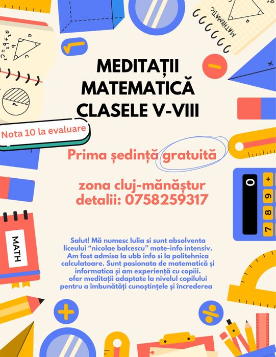 Meditatii MATEMATICA gimnaziu. Pregatire  pentru evaluare nationala