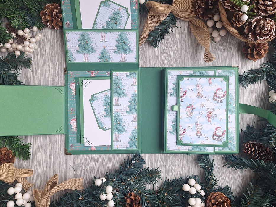 Коледен, скрапбук албум "Елфче", ръчна изработка /63.18-19