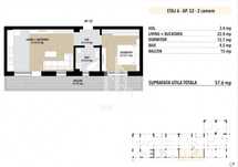 Apartament 2 camere open space cu terasa de 15 mp Grand Arena Dealul C