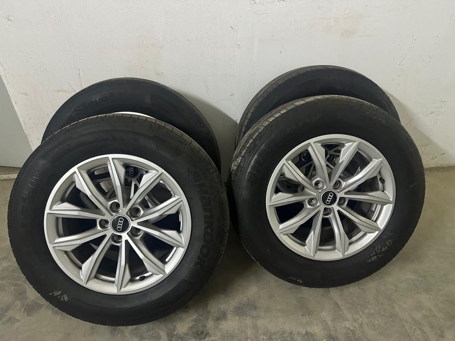 Set jante originale Audi 5x112 + anvelope vară 235/55 R17