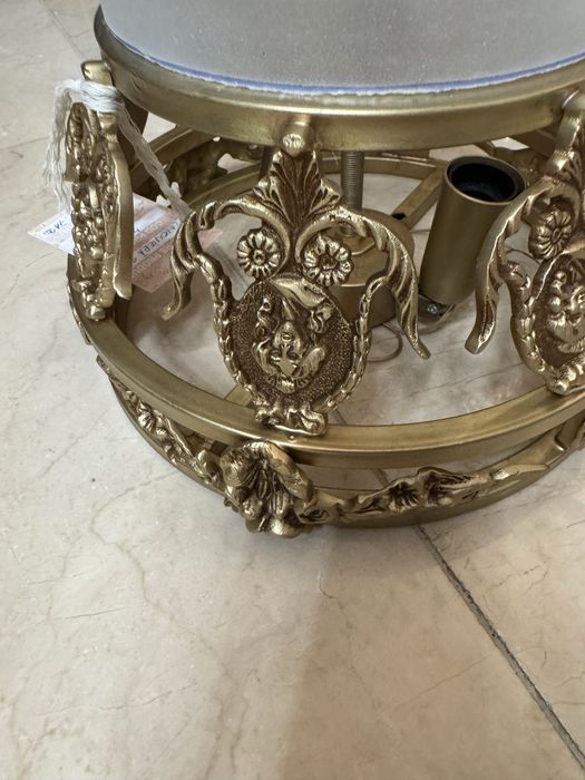 Plafoniera din bronz masiv- sticla