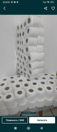 Туалетная бумага, белая, двухслойная, мягкая  по 65 тг