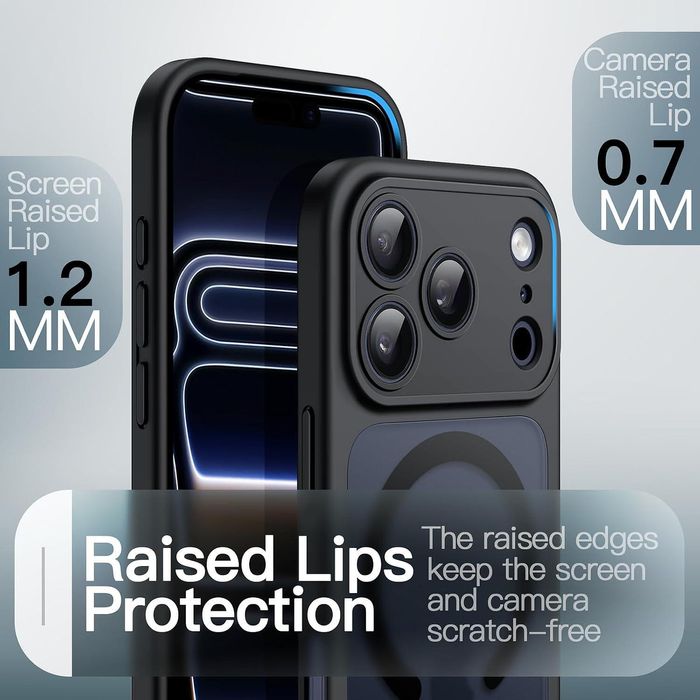 Матов magsafe кейс за apple iphone 17 pro - черен