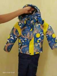 Детская куртка с комбинезоном и безрукавкой