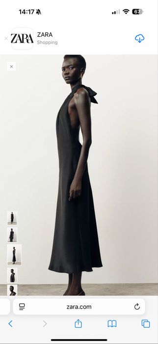 Дълга черна рокля ZARA