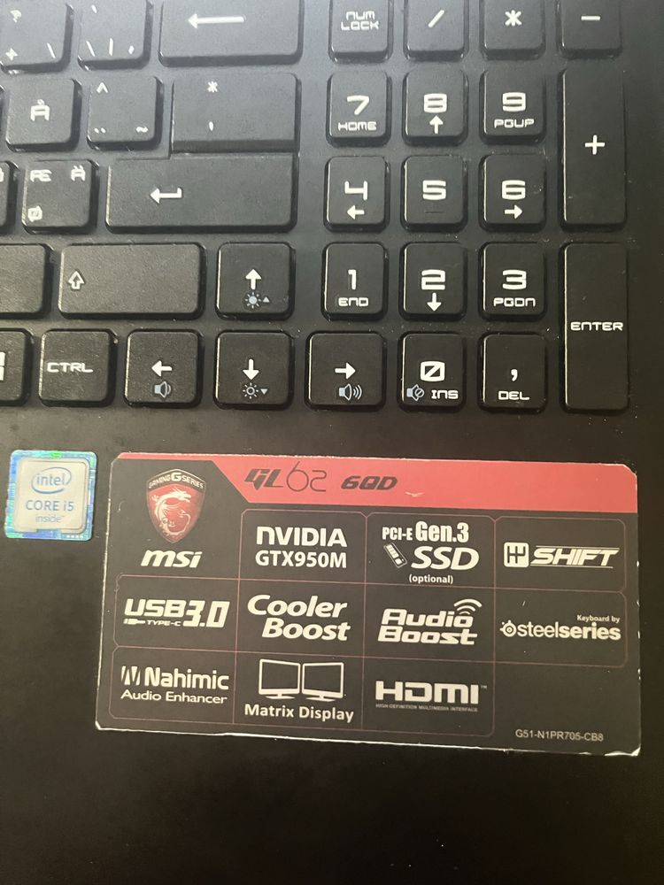 Laptop MSI GL62 6QD