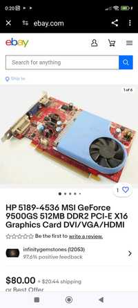 Video karta  MSI Geforce 9500 GS