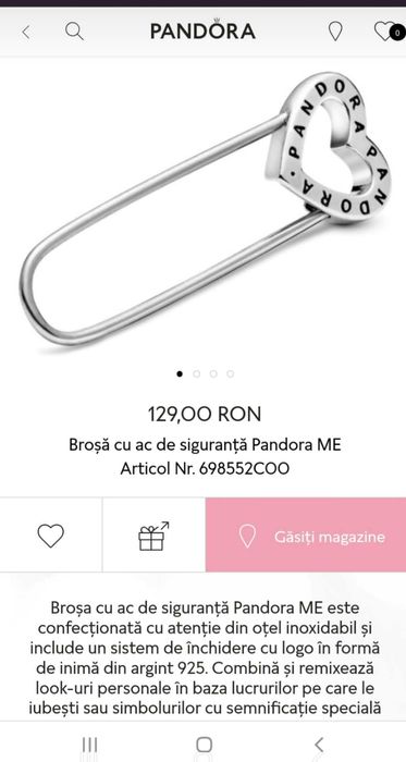 Brosa Pandora si talismane compatibile colectia Me, noi!