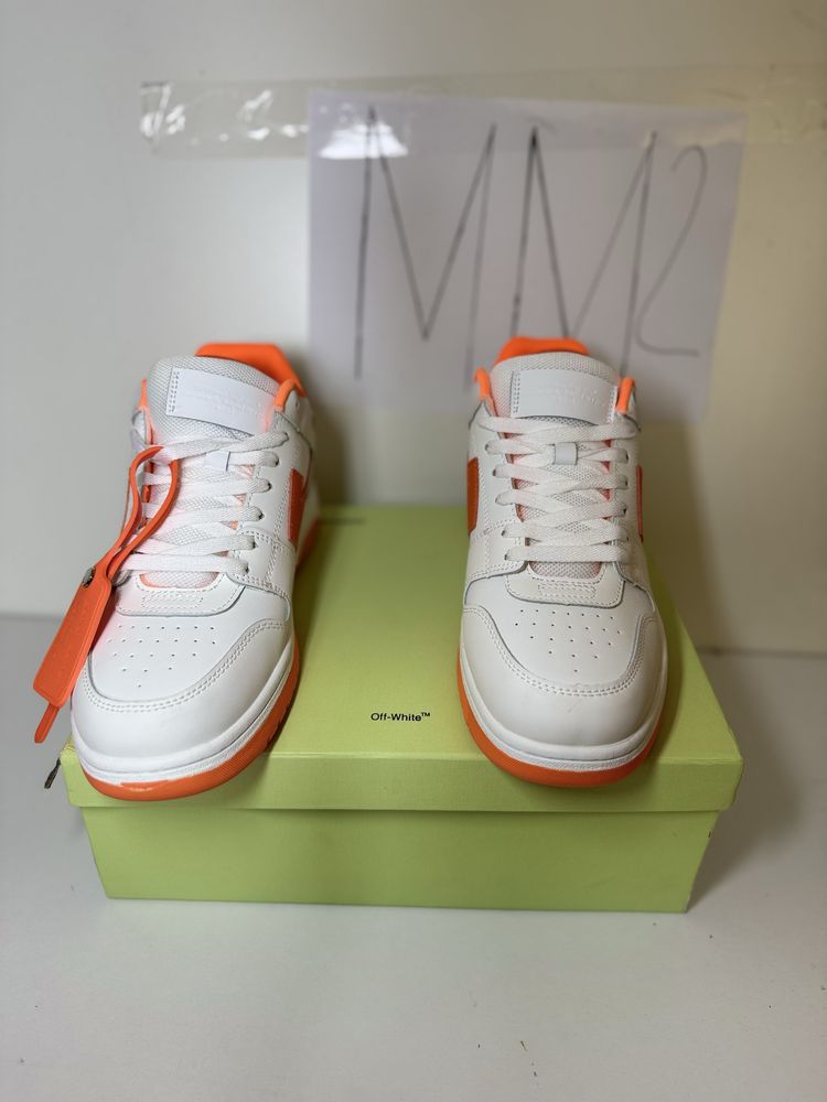 Adidasi Off-White Out Of Office Lace-Up Sneakers white orange